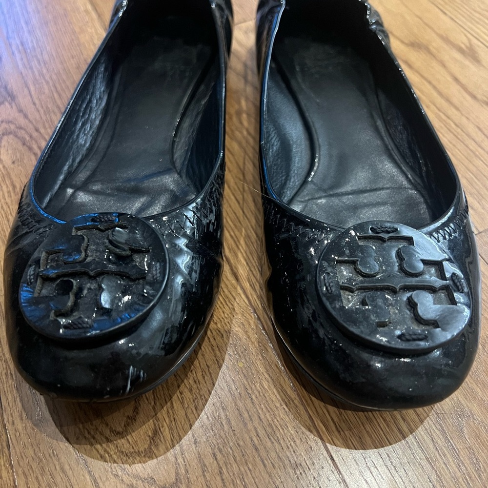 Tory Burch Black Patent Leather Ballet Flats
